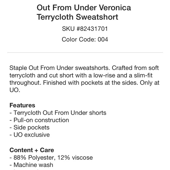 sold - uo ofu veronica terrycloth sweatshort - Picture 6 of 6